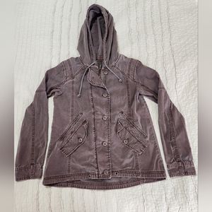 American Eagle Women's Distressed Military Utility Jacket Hooded, Size XS